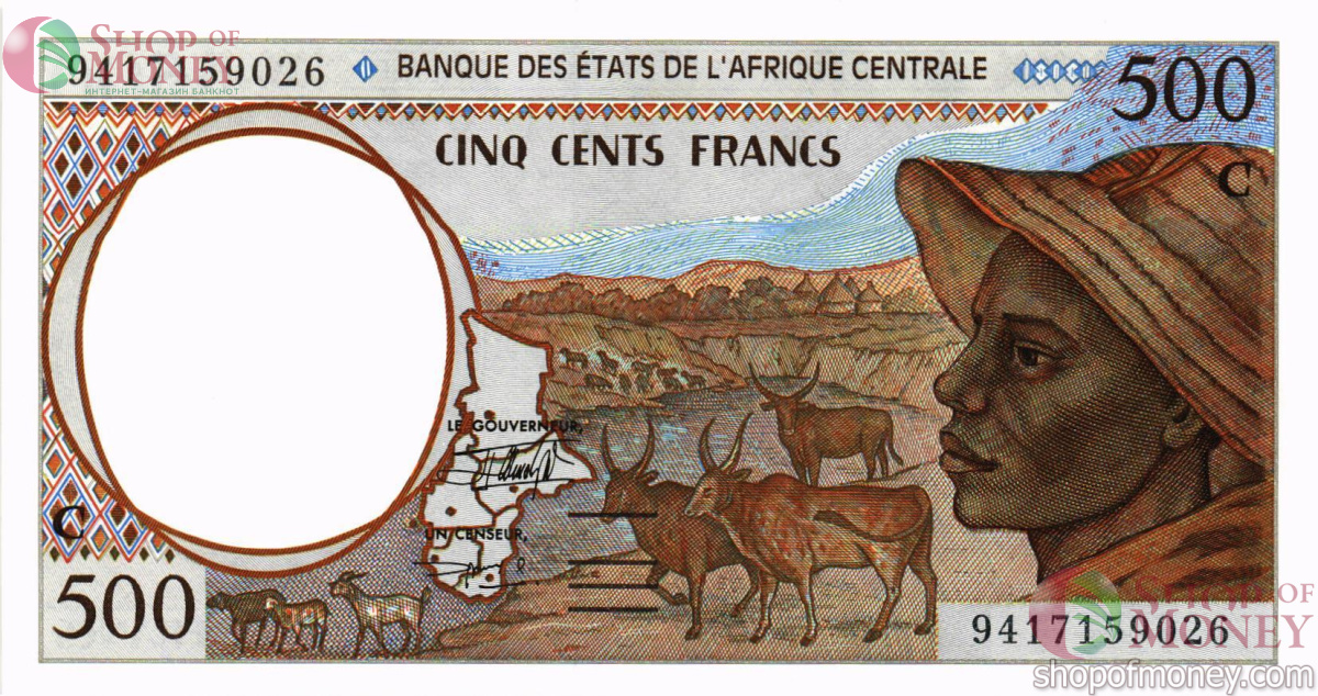 ЦЕНТРАЛЬНОАФРИКАНСКАЯ РЕСПУБЛИКА 500 ФРАНКОВ 1