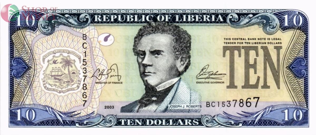 ЛИБЕРИЯ 10 ДОЛЛАРОВ 1