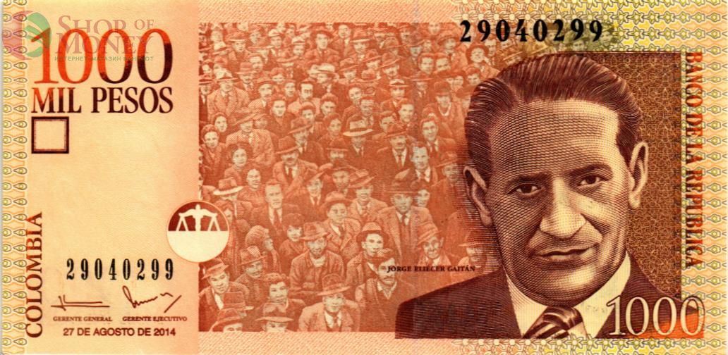 КОЛУМБИЯ 1000 ПЕСО (27.08.2014) 1