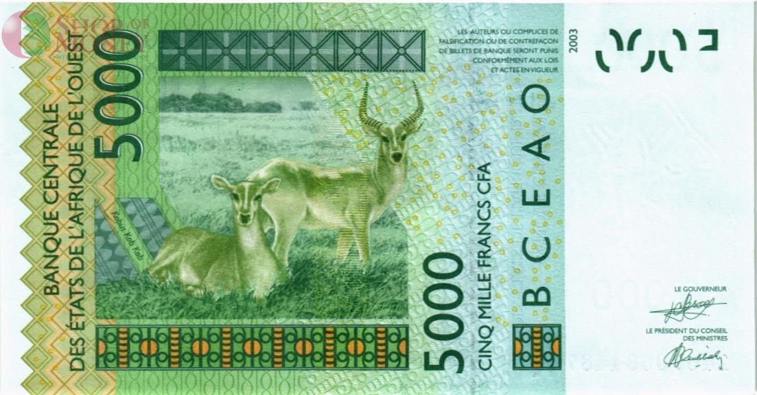 WAS - СЕНЕГАЛ 5000 ФРАНКОВ (K) 2