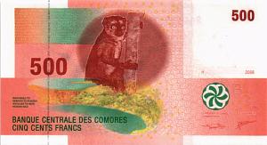 КОМОРСКИЕ ОСТРОВА 500 ФРАНКОВ 1