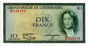 ЛЮКСЕМБУРГ 10 ФРАНКОВ 1
