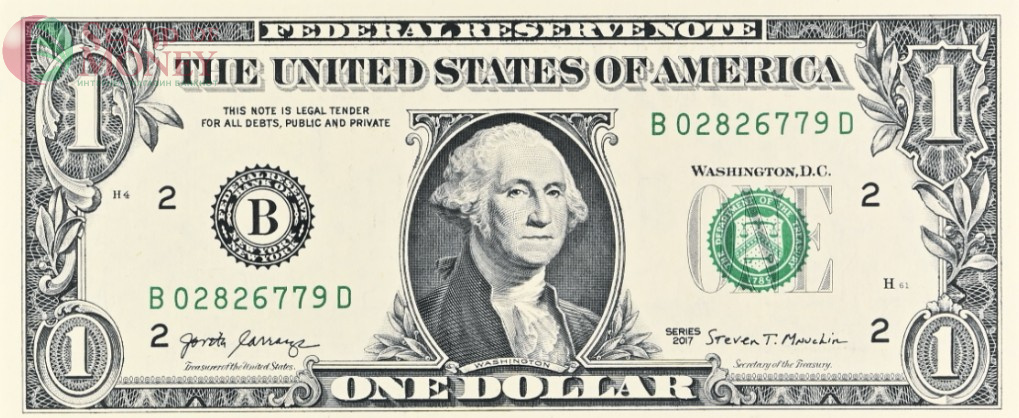 США 1 ДОЛЛАР (B - НЬЮ-ЙОРК - PMG - ГРЕЙД 64) #B02826779D 3
