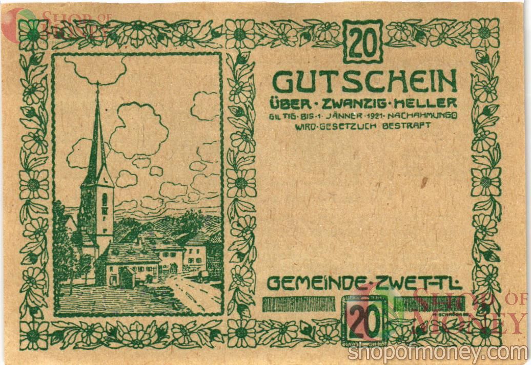 АВСТРИЯ 20 ХЕЛЛЕРОВ (НОТГЕЛЬД) 2