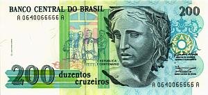 БРАЗИЛИЯ 200 КРУЗЕЙРО #A0640066666A 1