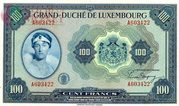 ЛЮКСЕМБУРГ 100 ФРАНКОВ 1