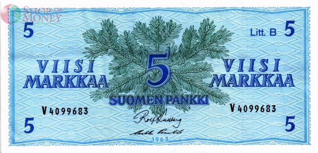 ФИНЛЯНДИЯ 5 МАРОК (Litt. B) 1