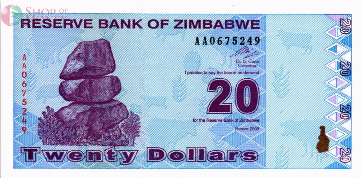 ЗИМБАБВЕ 20 ДОЛЛАРОВ 1