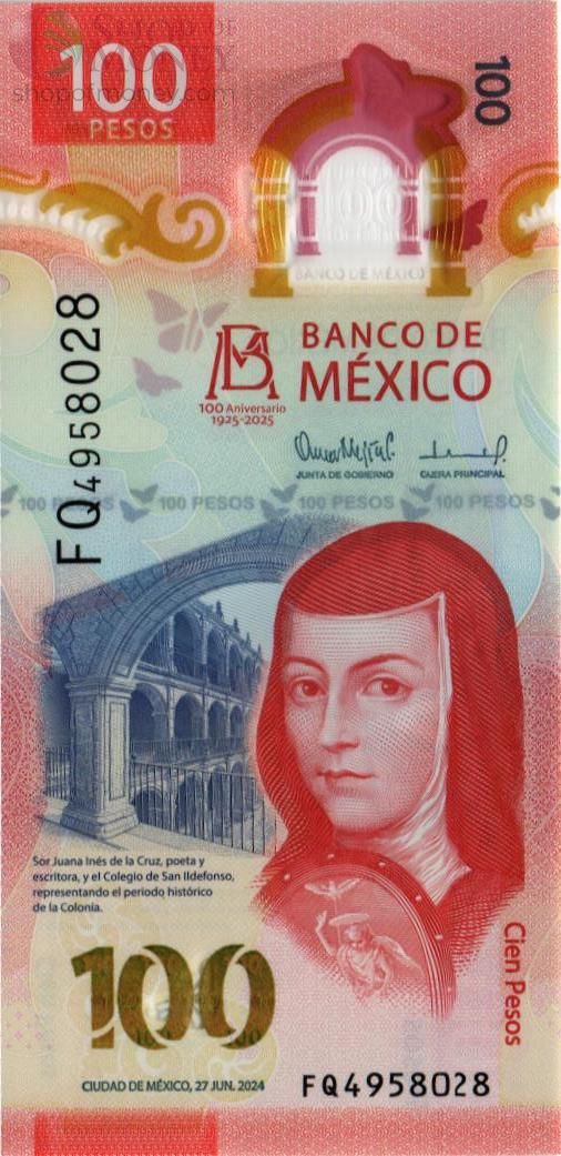 МЕКСИКА 100 ПЕСО (НАДПЕЧАТКА) 1