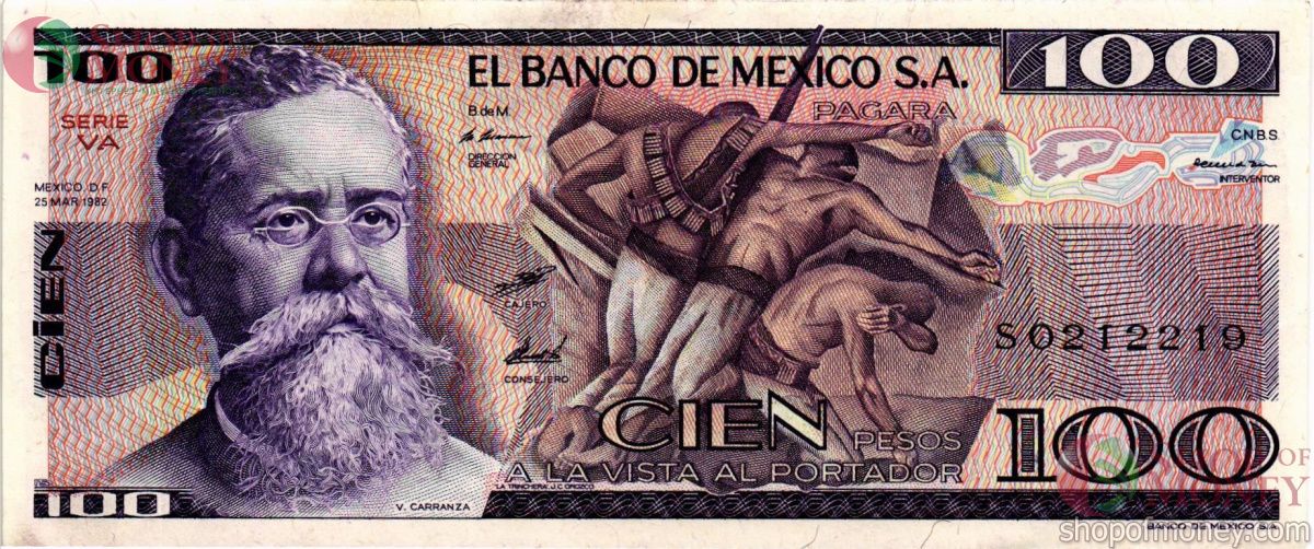 МЕКСИКА 100 ПЕСО (-VA- СЕРИЯ) 1