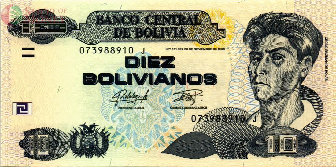 БОЛИВИЯ 10 БОЛИВИАНОС 1
