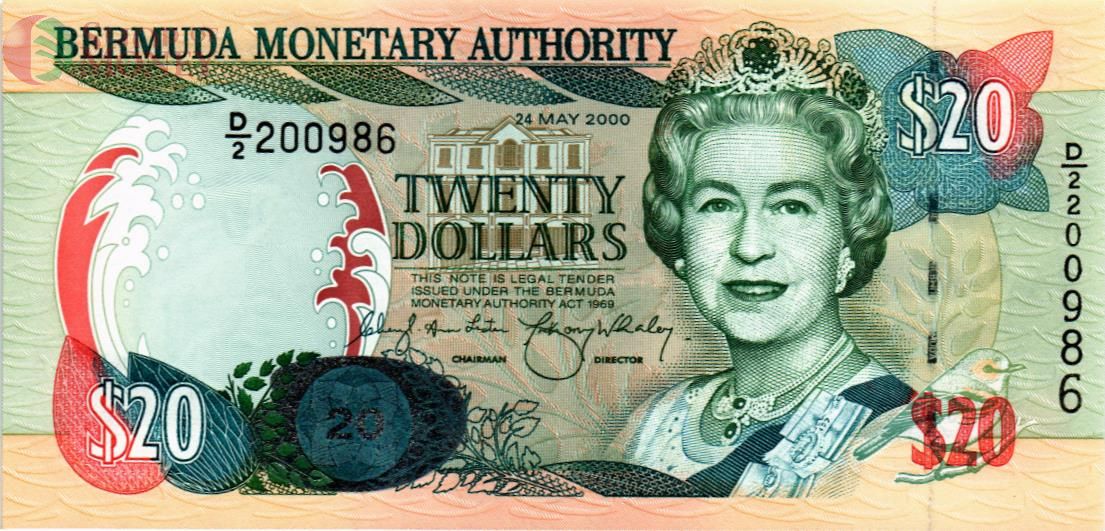 БЕРМУДСКИЕ ОСТРОВА 20 ДОЛЛАРОВ (ГОЛОГРАММА #2) 1