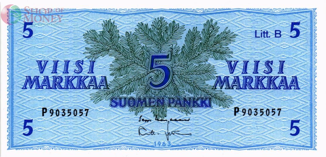 ФИНЛЯНДИЯ 5 МАРОК (Litt. B) 1