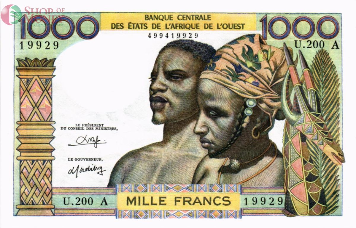 WAS - КОТ-Д'ИВУАР 1000 ФРАНКОВ (A) 1