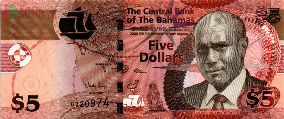 БАГАМСКИЕ ОСТРОВА 5 ДОЛЛАРОВ 1