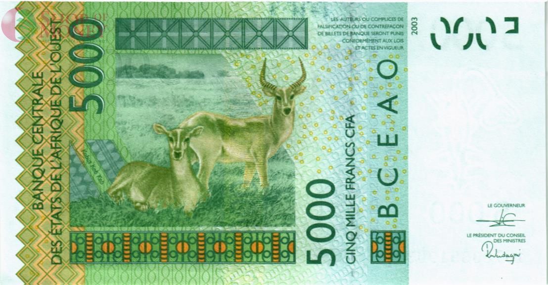 WAS - ТОГО 5000 ФРАНКОВ (T) 2