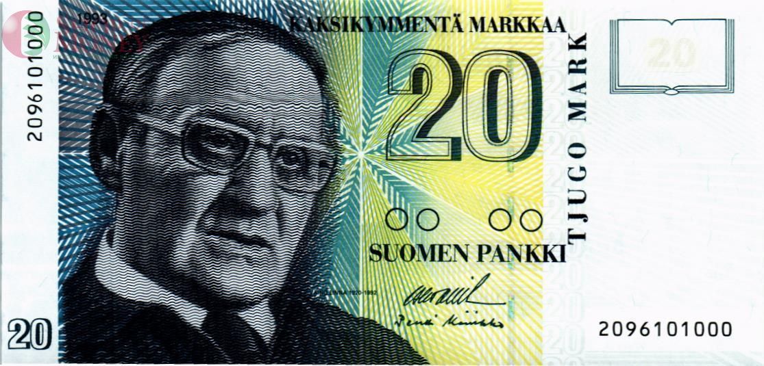 ФИНЛЯНДИЯ 20 МАРОК 1