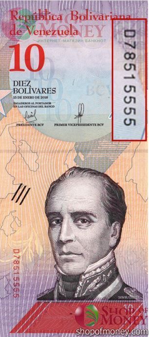ВЕНЕСУЭЛА 10 БОЛИВАР # D 78515555 1