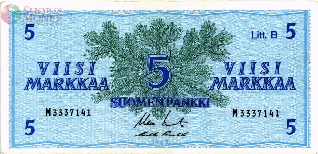 ФИНЛЯНДИЯ 5 МАРОК (Litt. B) 1