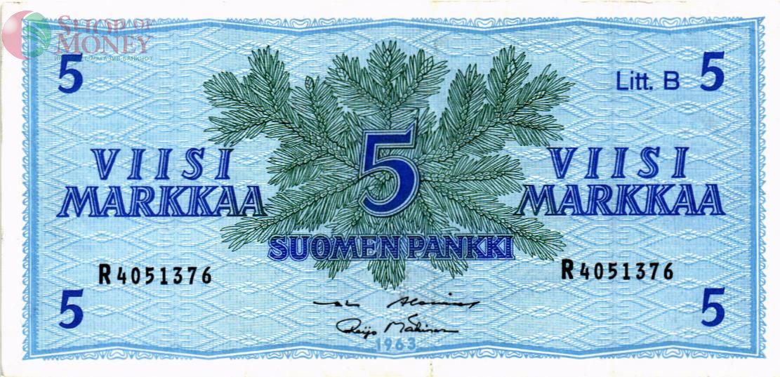 ФИНЛЯНДИЯ 5 МАРОК (Litt. B) 1