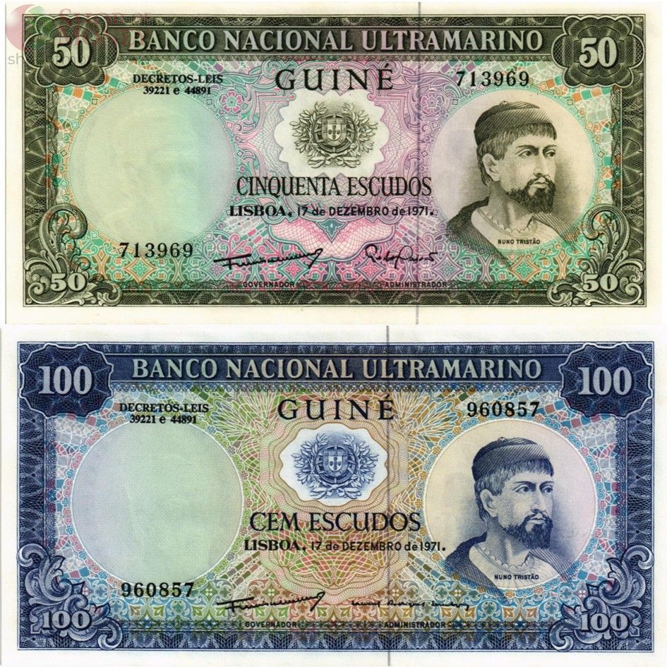 ПОРТУГАЛИЯ НАБОР 50 100 ЭСКУДО (ПОРТУГАЛЬСКАЯ ГВИНЕЯ) 1