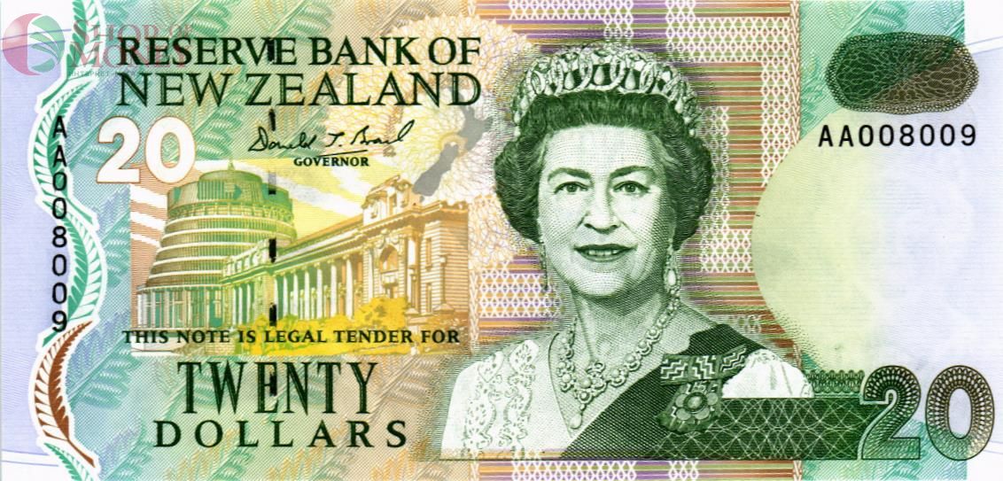 НОВАЯ ЗЕЛАНДИЯ 20 ДОЛЛАРОВ (-AA-) 1