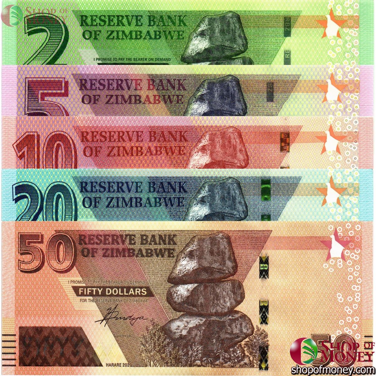 ЗИМБАБВЕ 2-5-10-20-50 ДОЛЛАРОВ 1