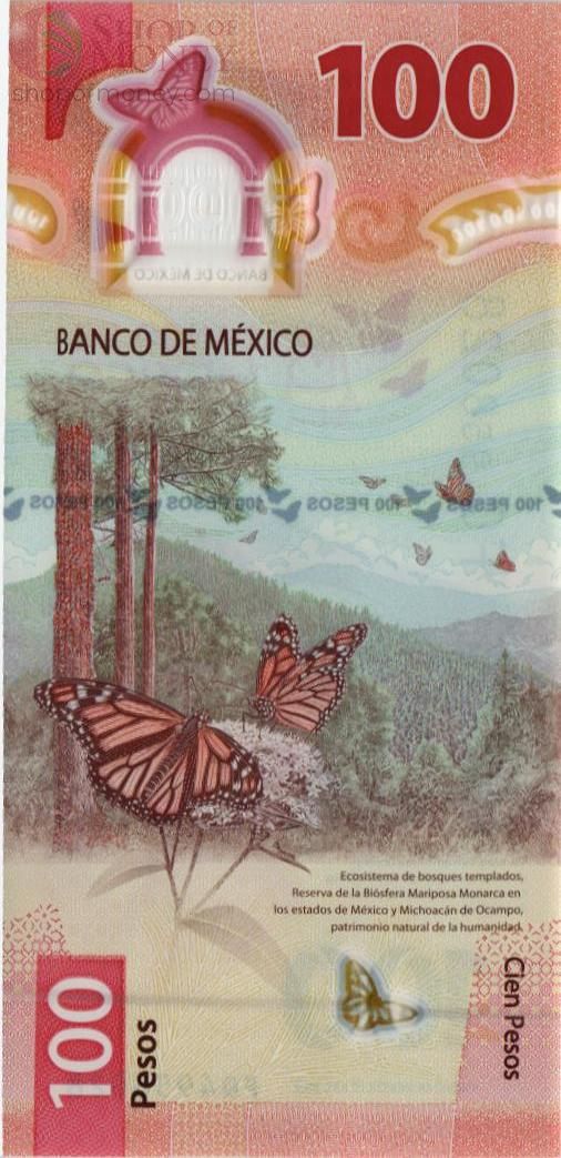 МЕКСИКА 100 ПЕСО (НАДПЕЧАТКА) 2