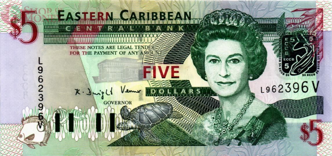 ВОСТОЧНЫЕ КАРИБЫ 5 ДОЛЛАРОВ (V - СЕНТ ВИНСЕНТ) 1