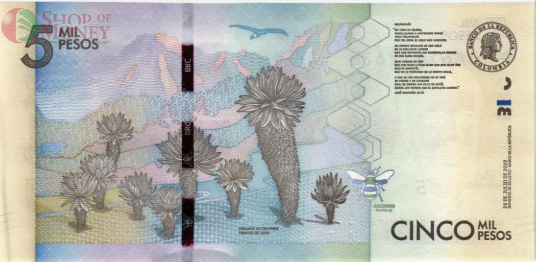 КОЛУМБИЯ 5000 ПЕСО (26.07.2022) 2