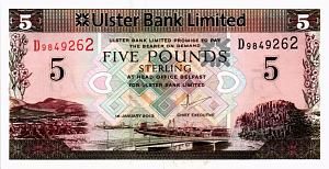 СЕВЕРНАЯ ИРЛАНДИЯ 5 ФУНТОВ (ULSTER BANK) 1