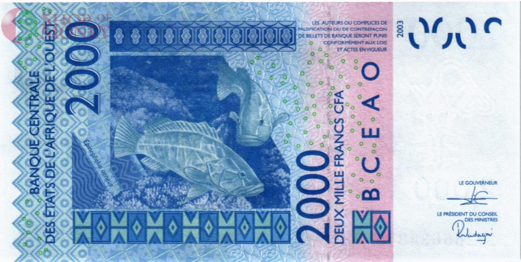 WAS - КОТ-Д'ИВУАР 2000 ФРАНКОВ (A) 2