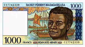 МАДАГАСКАР 1000 ФРАНКОВ 1