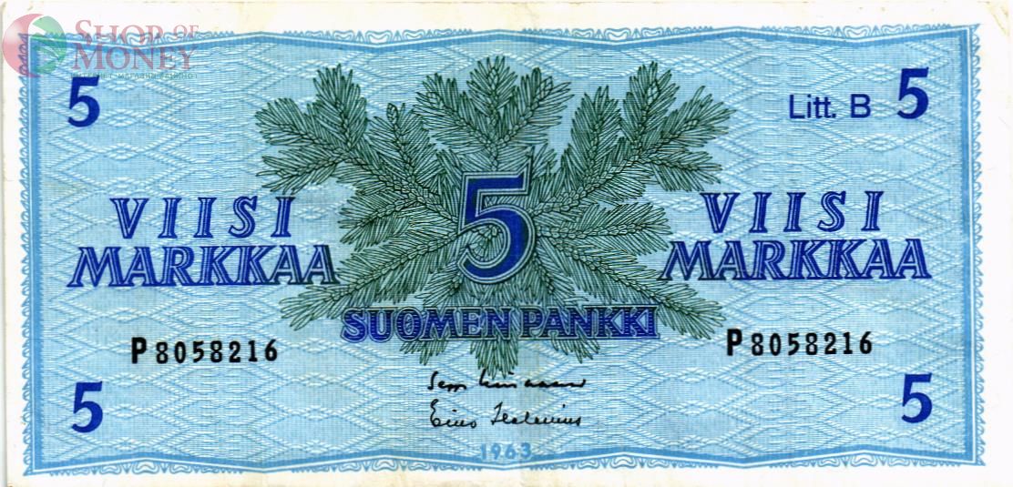 ФИНЛЯНДИЯ 5 МАРОК (Litt. B) 1