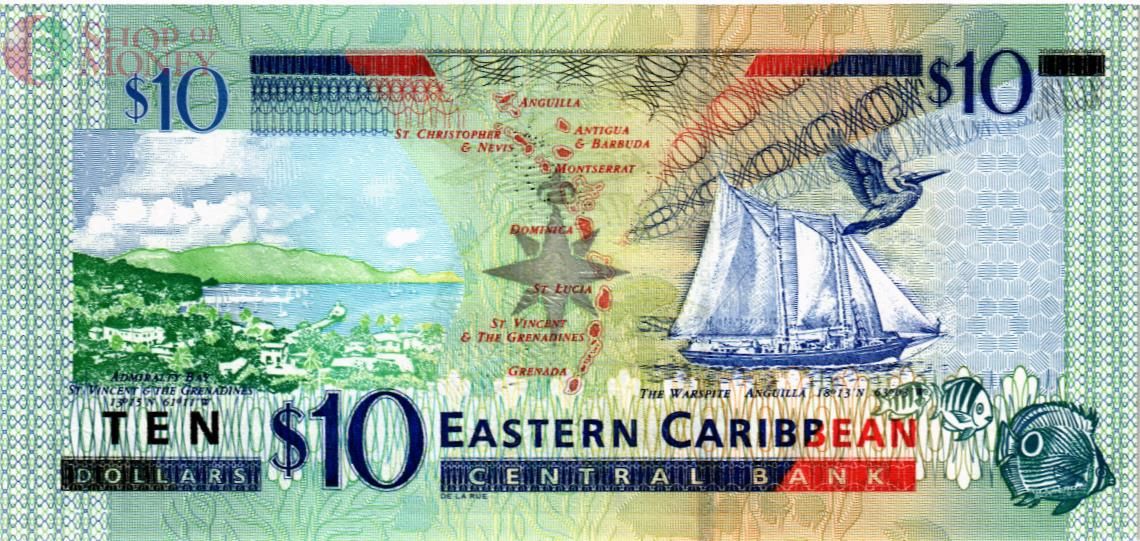 ВОСТОЧНЫЕ КАРИБЫ 10 ДОЛЛАРОВ (K - СЕНТ КИТС) 2