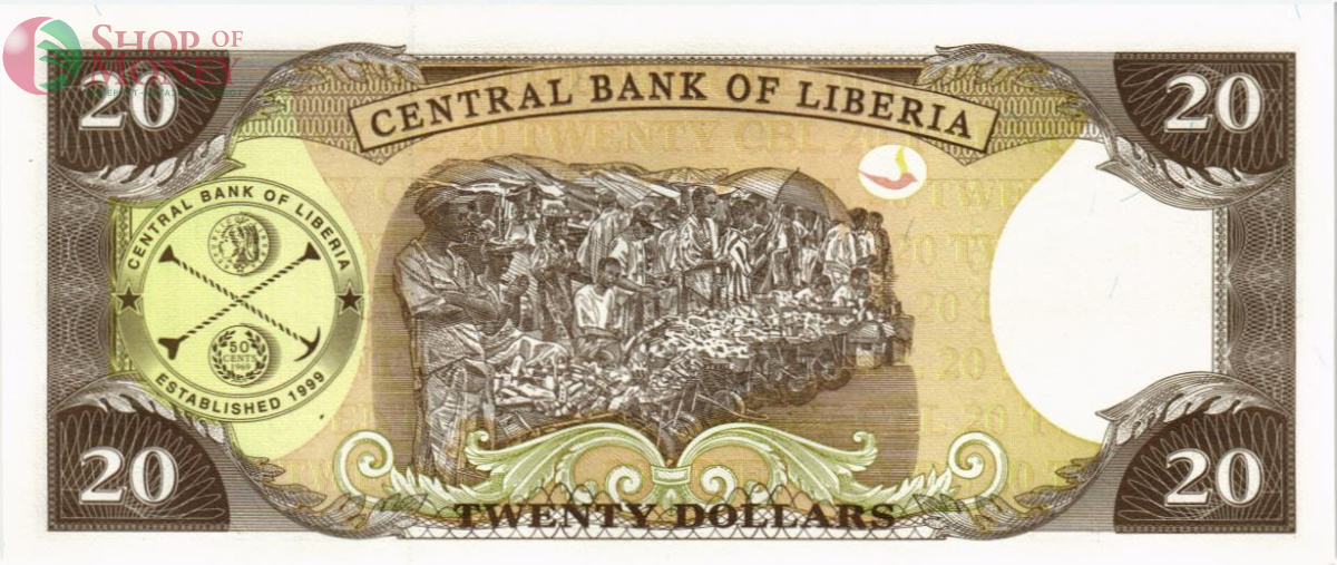 ЛИБЕРИЯ 20 ДОЛЛАРОВ 2