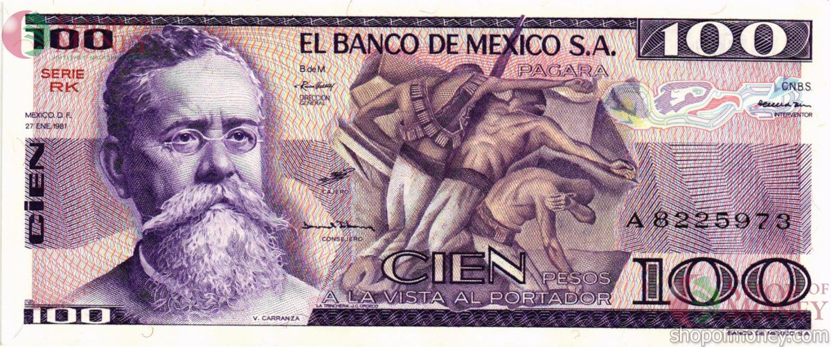 МЕКСИКА 100 ПЕСО (-RK- СЕРИЯ) 1