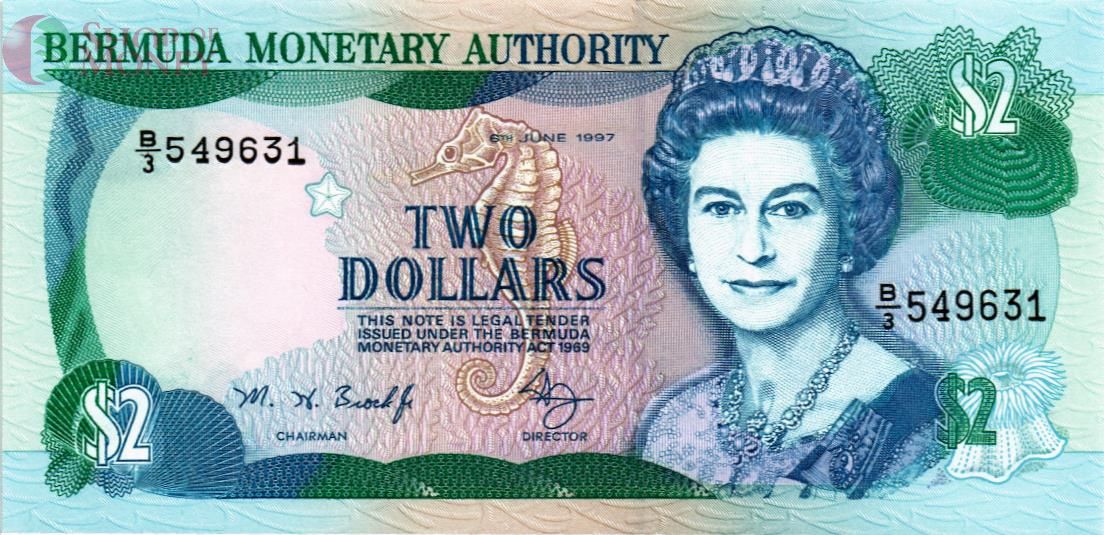 БЕРМУДСКИЕ ОСТРОВА 2 ДОЛЛАРА 1