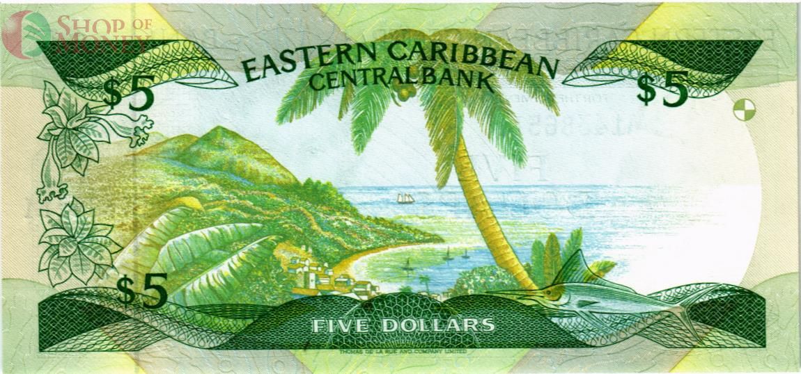 ВОСТОЧНЫЕ КАРИБЫ 5 ДОЛЛАРОВ (M - Монтсеррат) 2