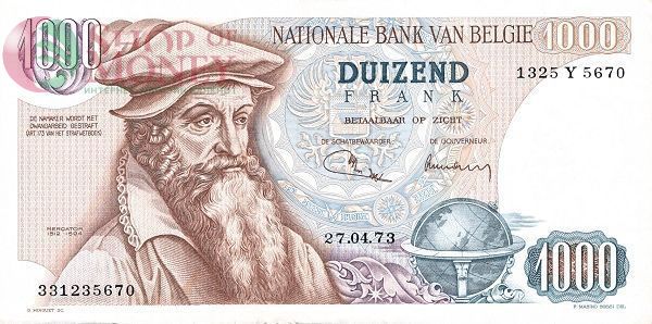 БЕЛЬГИЯ 1000 ФРАНКОВ 1