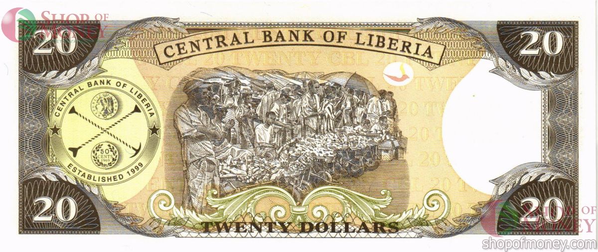 ЛИБЕРИЯ 20 ДОЛЛАРОВ 2