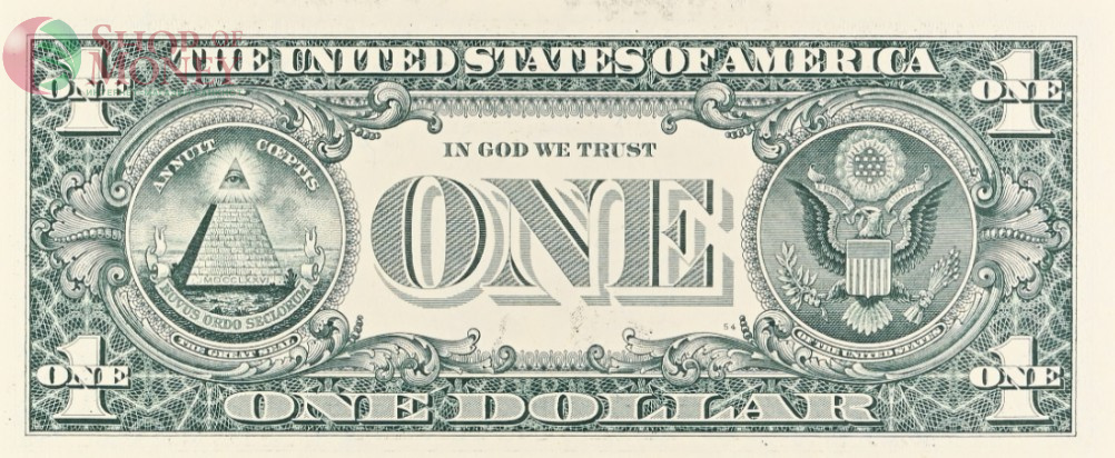 США 1 ДОЛЛАР (B - НЬЮ-ЙОРК - PMG - ГРЕЙД 64) #B02826779D 4