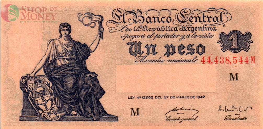 АРГЕНТИНА 1 ПЕСО (-M- СЕРИЯ) 1
