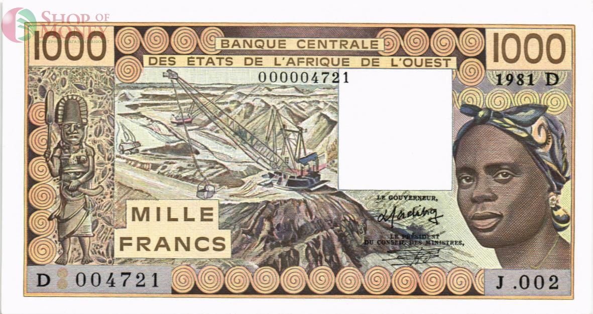 WAS - ЗАПАДНАЯ АФРИКА 1000 ФРАНКОВ 1