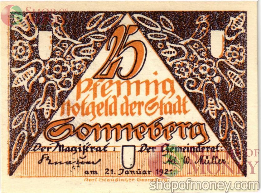 ГЕРМАНИЯ 25 ПФЕННИГОВ (НОТГЕЛЬД) 1