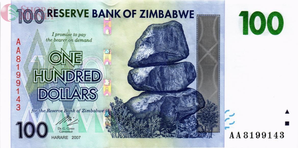 ЗИМБАБВЕ 100 ДОЛЛАРОВ (-АА-) 1