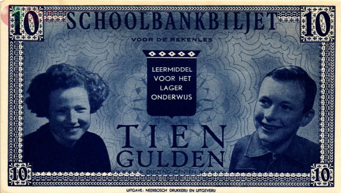 НИДЕРЛАНДЫ 10 ГУЛЬДЕНОВ (ШКОЛЬНЫЕ ДЕНЬГИ) 1