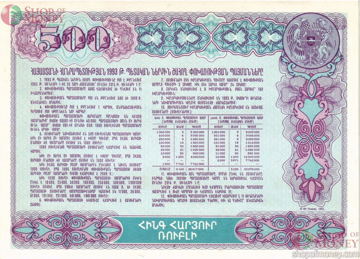 АРМЕНИЯ 500 ДРАМ 2