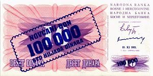 БОСНИЯ И ГЕРЦЕГОВИНА 100000 ДИНАР 1