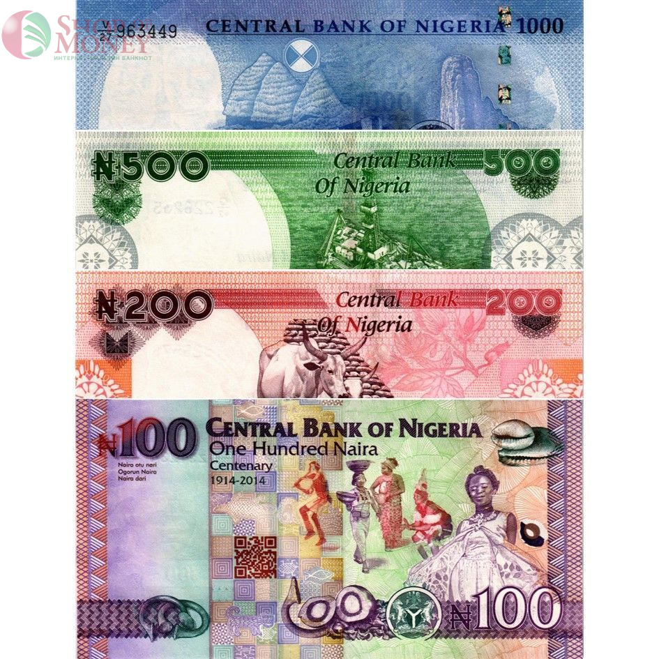НИГЕРИЯ НАБОР 100-200-500-1000 НАЙРА 2